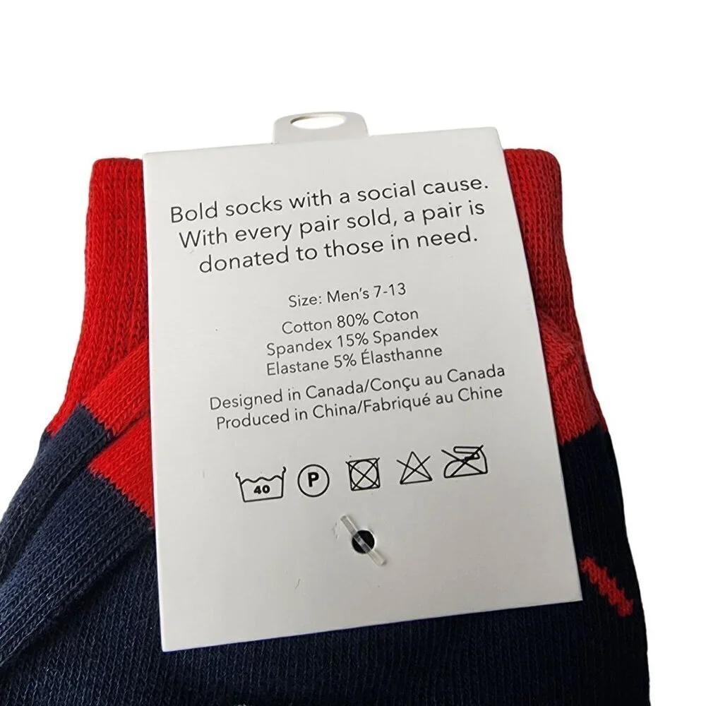 Men's Trouser Socks Black Red Gray 80% Cotton Size 7-13 - Picture 4 of 4